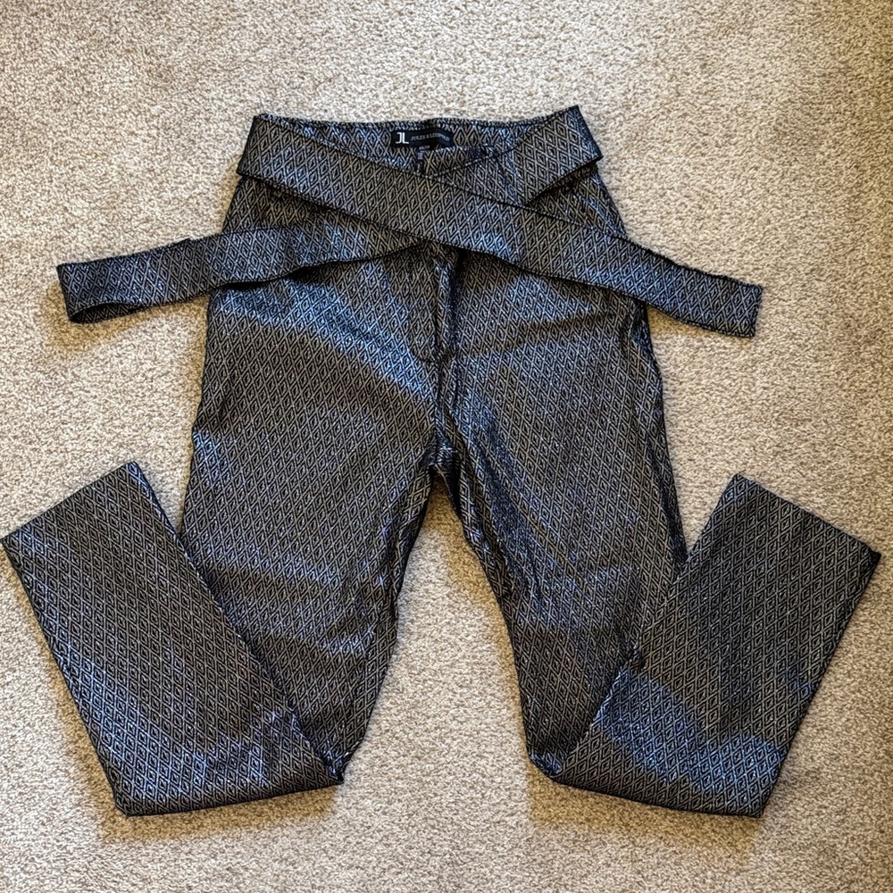 Jules & Leopold Black and Silver Diamond Pattern Pants